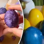 Kosmosa un marmora efekts santīmiem: kā krāsot olas Lieldienām